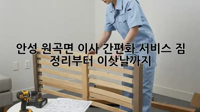 안성 원곡면 이사 간편화 서비스: 짐 정리부터 이삿날까지!